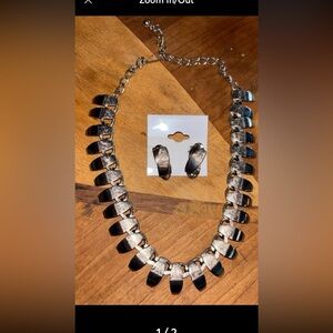 Unique Vintage Silver Chunky Necklace and Earring Set